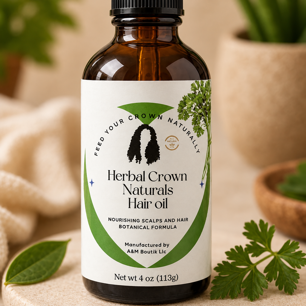 Herbal Crown label close-up based on the actual product photo