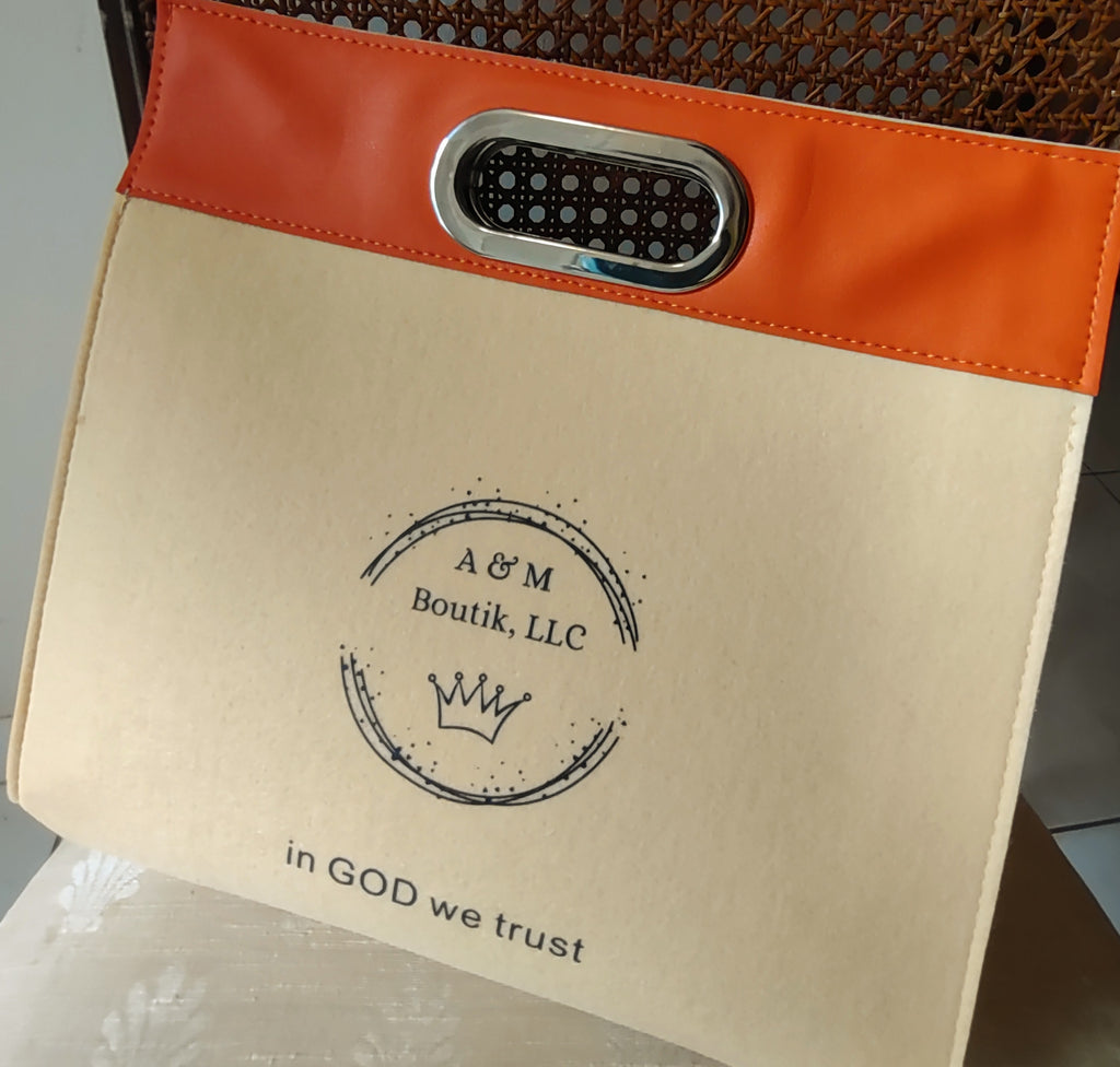 Stylish Felt Handbag, with multipurpose journal and a bible verse pen