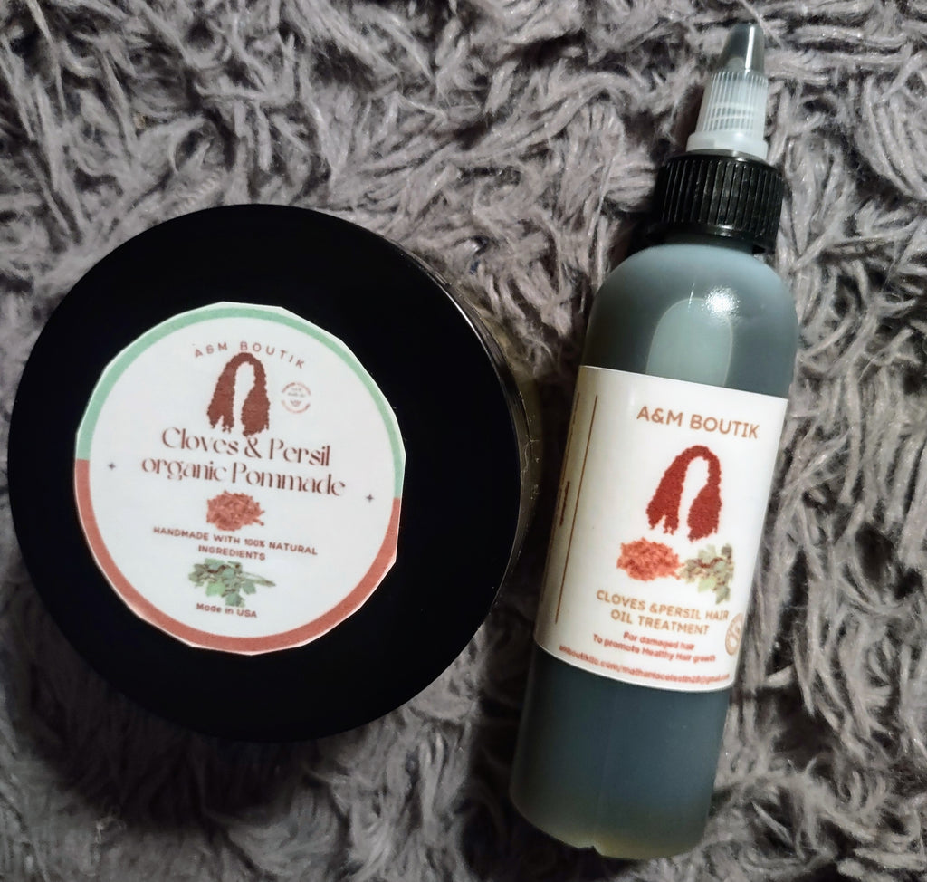 Cloves&Persil Organic hair oil and Pomade